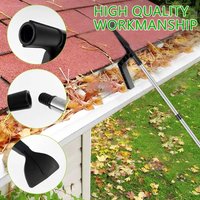 Garden Gutter Cleaner Splicing Pole Telescopic Portable Gutter Cleaning Brush Plastic Head Leaf Roofing Detachable Guard