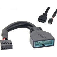 Motherboard 9PIN to 20PIN Flex Cable USB2.0 to USB3.0 Data Transfer Copper Convert Wire for PC Computer Case Extend Cord Adapter