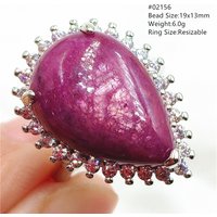Natural Red Ruby Bead Adjustable Ring Fashion Jewelry Red Ruby Zoisite Gemstone Women Men Rare Fashion Ring AAAAAA