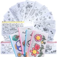 5/10pcs 21cm Non-woven Cartoon Pen Bag Line Pattern Design Stationery Storage Bag Lightweight Large Capacity Pencil Case School