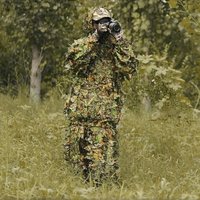 3D Leafy Ghillie Suit Men Women Bionic Camouflage Hunting Clothing Outdoor photograph Bird Watching Clothes Set