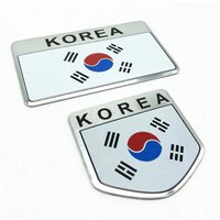 3D Aluminum KOREA National Flag Map Car Motorcycle Styling Badge Emblem Decal Sticker For Hyundai KIA KN SSANGYONG Accessories