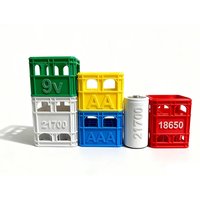 3D Printed Stackable Battery Storage Box – Beer Crate Style Organizer for AA, AAA, 18650, 21700 & 9V Batteries