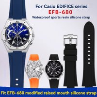 For Casio 5579 EFB-680 EFB680 Series Modified Convex Resin Silicone Watch Strap EFB 680 Rubber Waterproof Watchband 12mm 14mm