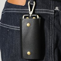 Leather Key Holder Key Organizer Genuine Leather Key Storage Wallet for Home Office School