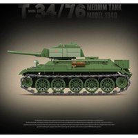 T-34/76 Medium Tank Military Armor Building Blocks Model Bricks Set War Game Diorama Compatible with Lego Kids Gift NO.100276