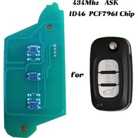 jingyuqin 3 Buttons 434Mhz FSK Remote Car Circuit Board ID46 PCF7941 Chip For Renault Clio III 3 Master Twingo 2006-2016