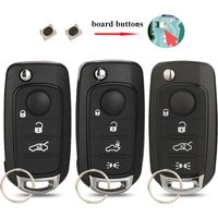 jingyuqin 3/4 Buttons Folding Remote Car Key Shell Case Fob For Fiat Egea Tipo 500X With Uncut Blade SIP22 Replacemen