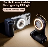 Magnetic Smartphone Camera Shutter Grip Bluetooth Selfie Handle Camera Photo Stabilizer with Fill Light for iPhone Android Live