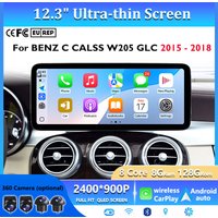 Android 16 For BENZ C CALSS W205 GLC 2015 - 2018 Intelligent System Car Video Multimedia Player GPS Navigation 4G QLED Screen BT