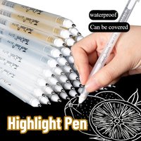 5/10Pcs Gelly Roll Gel Pens White Ink Drawing Highlight Marker Pen Sketch Bright Art Pens Painting Supplies