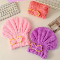Women Bowtie Bathing Hat Quick Drying Hair Cap Microfiber Towel Shower Cap For Spa Bathroom Accessories Shower Cap