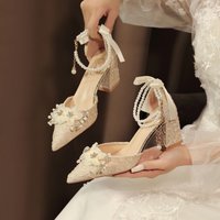 2025 Summer Elegant Stiletto Bow Heels Women's Sandals