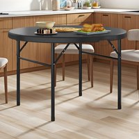 YITAHOME 122cm Round Folding Table, Heavy Duty Plastic Table with Thick Top, Sturdy Metal Frame for Outdoor/Indoor Events