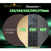 Double Heated Bed PET/PEO+PEI Spring Steel Sheet PEI Bed Diameter 220/240/265/309/270mm Round For Rostock Delta Kossel/Flsun