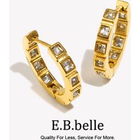 E.B.belle Minimalist Hoop Earrings Hypoallergenic 18K Gold Plated Women's Earrings 316L Stainless Steel Jewelry