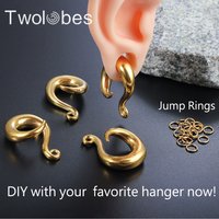 Twolobes 2PCS 316 Stainless Steel DIY Dangle Ear Gauges Ear Hangers Expander Piercing Women Body Jewelry Stretchers Earrings