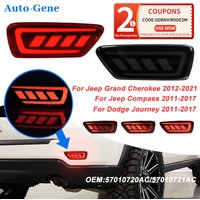 Światła odblaskowe LED do tylnego zderzaka, przeznaczone do Jeep Grand Cherokee, Compass oraz Dodge Journey (roczniki 2011-2017), służące jako światła stopu, hamowania i kierunkowskazy, numer