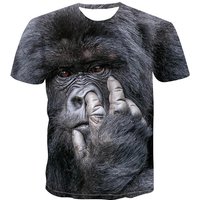Summer Funny Gorilla Monkey T-Shirts Animal 3D Print Streetwear Men Women Oversized Short Sleeve T Shirt Kids Tees Tops Clothing