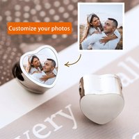 10pcs Sublimation DIY White Blank Metal Love Shaped Big Hole Pendant