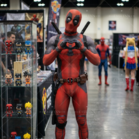Deadpool Wolverine Cosplay Spandex Zentai Deadpool Bodysuit Halloween Costume Suit Belt Headwear Mask Sword Holster Cosplay