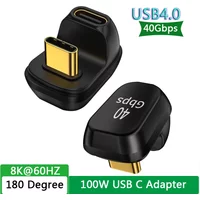 40MB/s 40Gbps Usb C Angle 180 Degree Adapter Thunderbolt 3 4 Usb 2/4 Type C Male To Female Converter 100W Fast for phone Tablet
