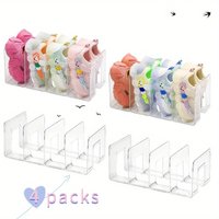 4Pcs Clear Acrylic Kids Shoe Rack for Closet Organizers and Storage, Small Shoe Rack 4 Sections Organizer Stackable Shoe Shelf