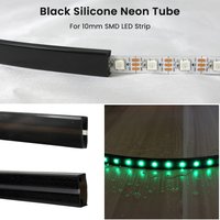 LED Diffuser Black Silicone Tube T0513 Waterproof Flexible Protection Cover For 10mm SMD 5050 WS2812 LED Strip Light 0.5m-5m