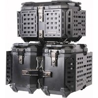 Multifunctional armored black aluminum alloy three-box motorcycle tail box side box scooter vehicle Niu rear trunk