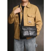 ZRCX High Quality Genuine Leather Men Messenger Bag Casual Crossbody Bag Fashion Men's Handbag Men Chest Bag Male Shoulder Bag