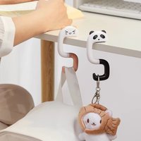 Strong Load-Bearing Desktop Bag Hook Table-Side Non-Slip Schoolbag Key Hanger Hook Foldable Cartoon Animal Hooks