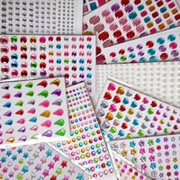 3200 pieces of 12 color creative decorative stickers, ear stickers, handmade diamond rhinestone stickers, acrylic gemstone cryst