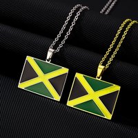 2025 New Retro Stainless Steel Jamaica Flag Necklace for Men and Women Ethnic Style Accessories for Couples