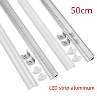 0.5M LED Aluminum Channel for 3528 5050 LED strip U/V shape tank bracket milk white cover/transparent cover led aluminum profile