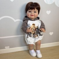 NPK 22inch Vinyl Reborn Doll Full Body Newborn Baby Size 3D Skin High Quality Gift for Collectors And Babies