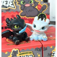 Cute Black & White Dragon Figurines Creative Desktop Car Decoration Mini Model Ornament Collection Gift For Anime & Movie Fans