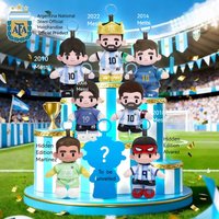 Official Argentina National Team Player Cartoon Keychain, Messi 10 Number Silicone Seal Doll, Collectible Handmade Figure