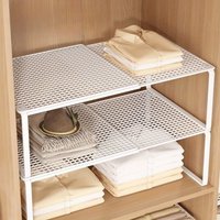 Ultra-compact: Heavy-duty metal, height-adjustable, space-saving vertical storage for clothes & shoes. Easy install.