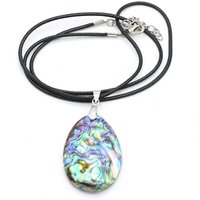 28x40mm Oval Natural Mother of Pearl Shell Fashion Charms Necklaces for Women Jewelry One-sided Abalone Shell Pendant Necklace