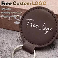 10Pcs/Set Free Logo PU Leather Key Fobs Blanks Leather Key Fob Kit DIY Custom Double Sided Key Rings For Keychain Making Leather