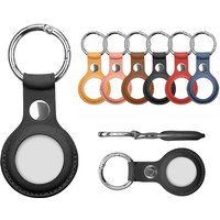 PU Leather Case for Apple Airtags Cover with Keychain Air Tag Holder Animal Tracker Accessories Protective Shell Anti-scratch