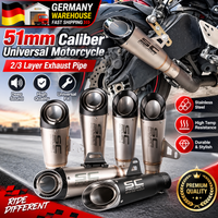 51-mm-Universal-Motorrad-Auspuffrohr mit DB-Killer, doppelter/dreifacher Schicht, schwarzer Auspuff mit Carbonfaser-Optik für Yamaha R6 R15 R1 R3 MT07 TMAX155 GSX250 PCX125, für Kawasaki Ninja Z900,