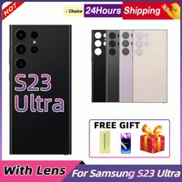 For Samsung Galaxy S23 Ultra/S23U Back Cover Battery Back Cover Glass Panel Rear Door Housing Case Camera Lens Replace