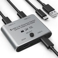 8K USB C Switch Bi-Directional USB-C KVM Switcher Supports 8K@60Hz/4K@144Hz Video, 100W PD and 10Gbps Data Transfer