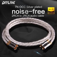 Single crystal copper silver plated signal cable HiF Double core double shield RCA Lotus head power amplifier audio cable