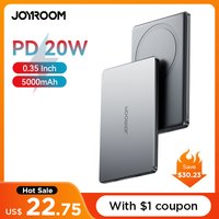 Joyroom 0.35 Inch Ultra Slim Power Bank for Magsafe 5000mAh Wireless Portable Charger with USB-C Cable for iPhone 16/15/14/13/12