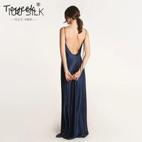 Tcyeek, 19MM 100%Real Silk Elegant Nightgown, Women Spaghetti Strap Solid, French OL Pajama Dress, 2024 Summer Autumn P47719QM