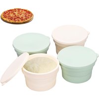 Lidded Hybrid Pizza Dough Box, Multi-Functional Foldable Non-Stick Silicone Bread/Pizza/Toast Proofing Box Kitchen Baking Tool