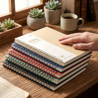 High Quality A5/B5 Spiral Notebook Thicken 120 Cream Pages Pocket Notebooks Lay-Flat Binding with Ring Binders Coil Notebook