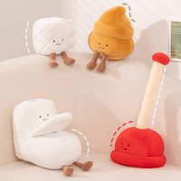 Toilet Tools Plush Toys Incarnate Tissue Roll Toilet Poop Plunger Stuffed Doll Funny Room Deocr Peluche Adorably Gift for Kids
